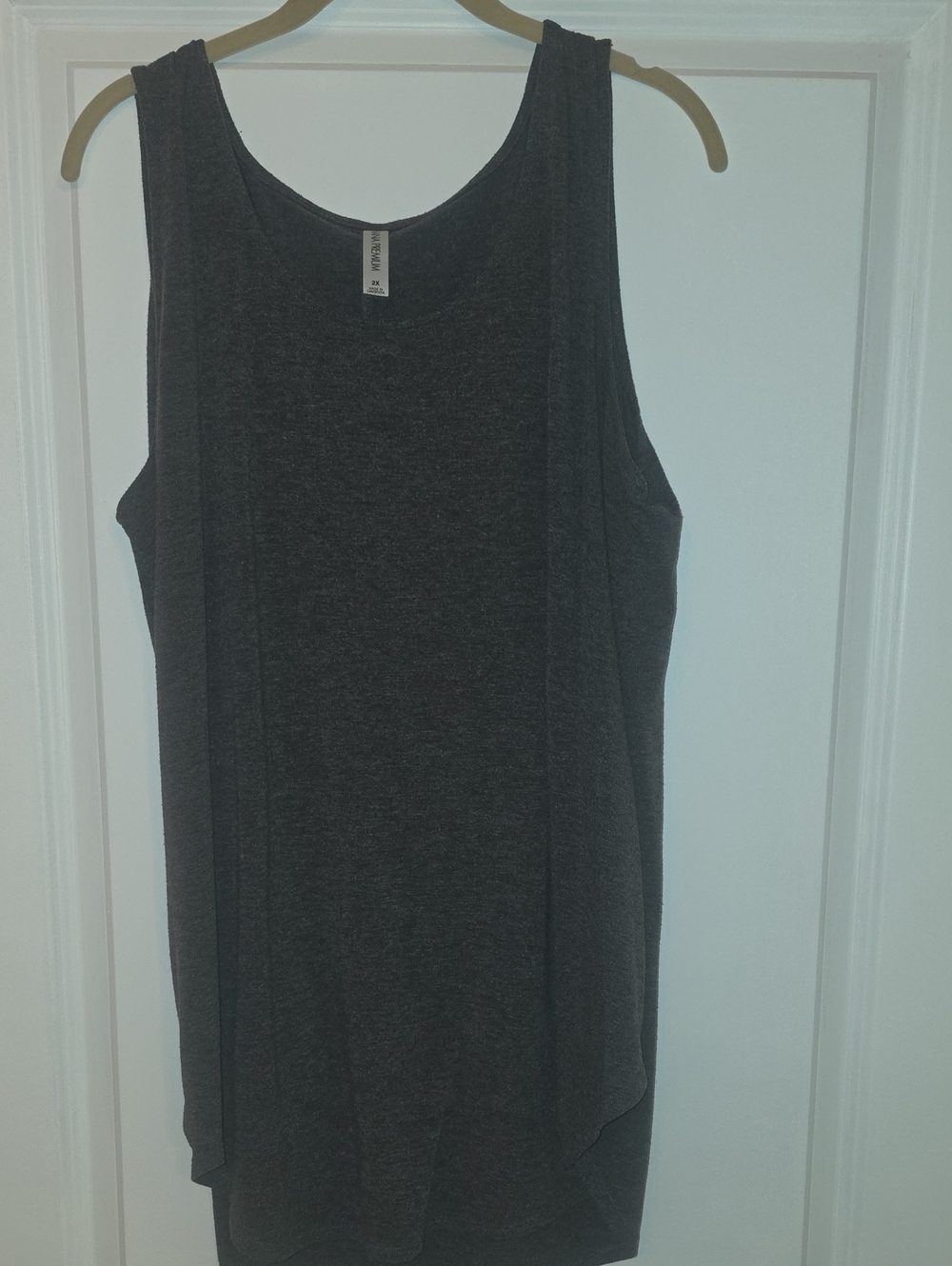 Zenana Outfitters Dark Heather Gray Scoop Neck Tank